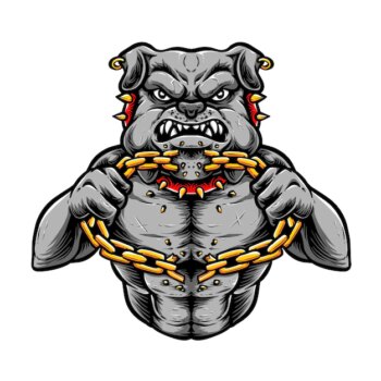 Free Vector | Bulldog breaking chain vector illustration