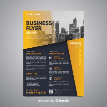 Free Vector | Business flyer template with photo