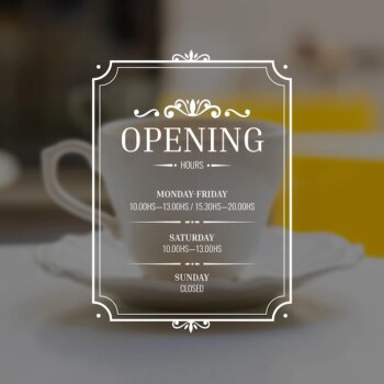 Free Vector | Business opening hours with ornaments
