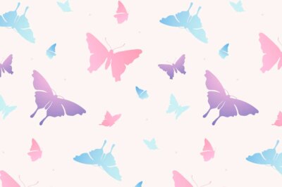 Free Vector | Butterfly pattern background, feminine pink aesthetic vector