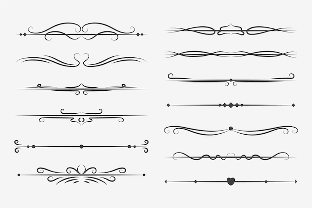 Free Vector | Calligraphic ornamental divider collection