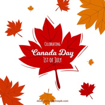 Free Vector | Canada day background with autumn leaves