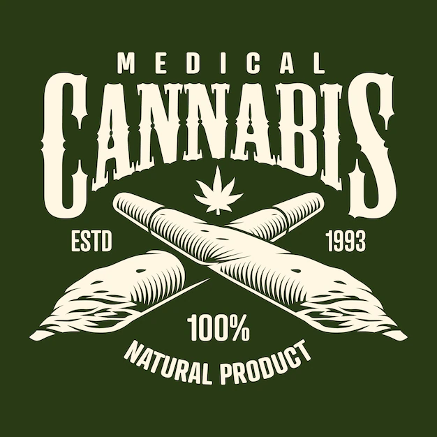 Free Vector | Cannabis monochrome emblem