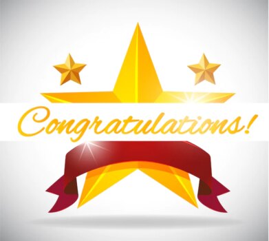 Free Vector | Card template for congratulation with stars background