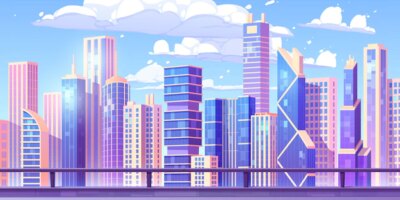 Free Vector | Cartoon city landscape