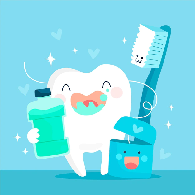 Free Vector | Cartoon dental care concept illustration
