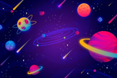 Free Vector | Cartoon galaxy with stars background