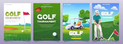 Free Vector | Cartoon golf tournament posters