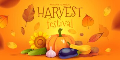 Free Vector | Cartoon harvest festival background