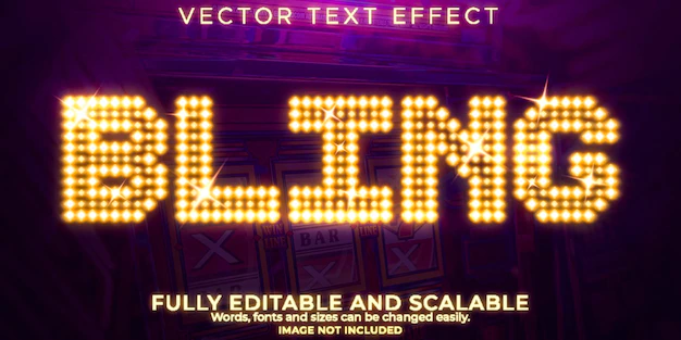 Free Vector | Casino bling text effect editable royal and vegas text style