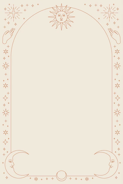 Free Vector | Celestial icons phone background with frame on beige