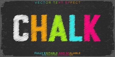 Free Vector | Chalk rainbow text effect editable blackboard and school text style