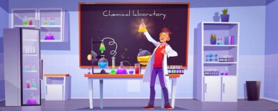 Free Vector | Chemist with flask in scientific laboratory