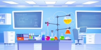 Free Vector | Chemistry lab illustrated background