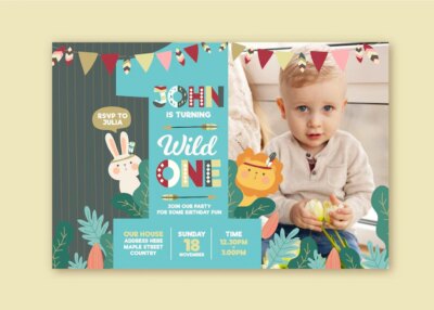 Free Vector | Children's birthday invitation template