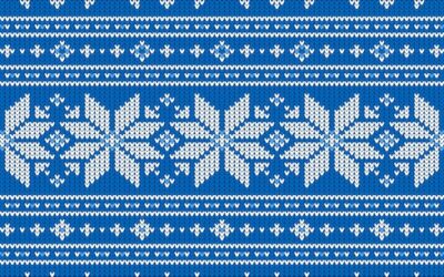 Free Vector | Christmas jacquard pattern with whie and blue geometric shapes