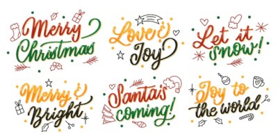 Free Vector | Christmas lettering label collection