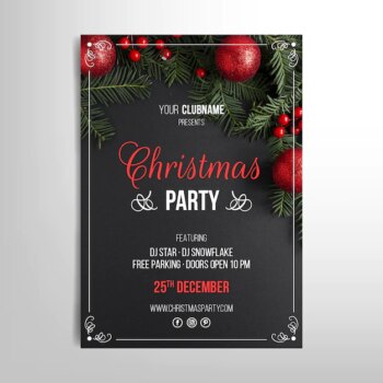 Free Vector | Christmas poster template with photo