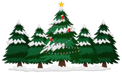 Free Vector | Christmas theme with christmas tree in winter