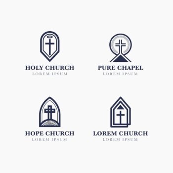 Free Vector | Church logo design collection