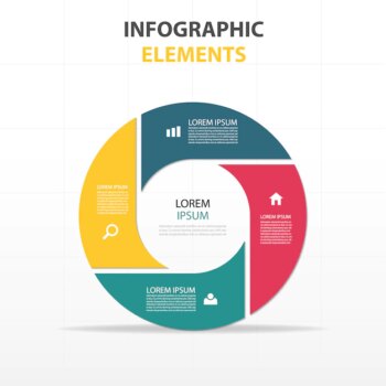 Free Vector | Circular infographics with four colors