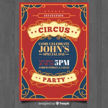 Free Vector | Circus invitation card