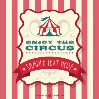Free Vector | Circus tent label and striped background