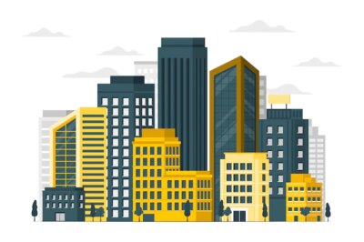 Free Vector | City skyline concept illustration