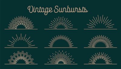 Free Vector | Classic hand drawn sunburst lines collection vector illustration