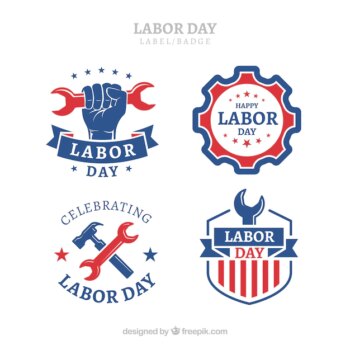 Free Vector | Classic labor day label collection with flat design