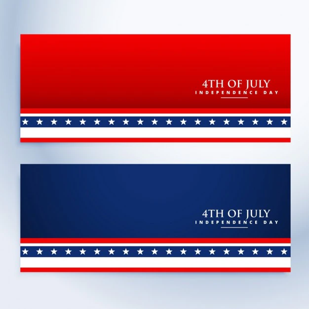 Free Vector | Clean 4th of july american banners