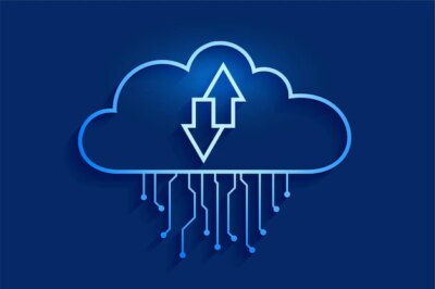 Free Vector | Cloud computing data streaming concept