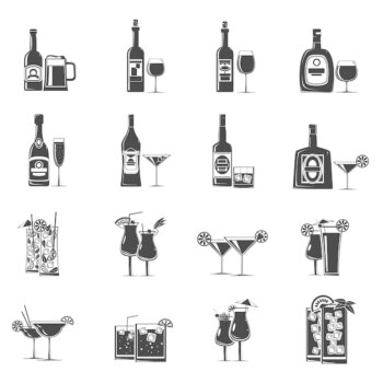 Free Vector | Cocktail icons black