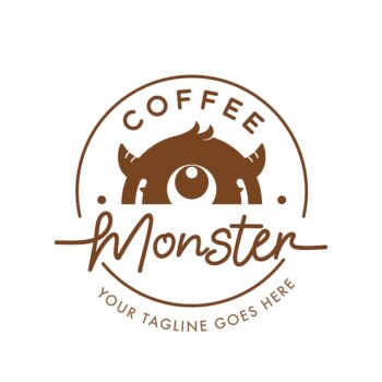 Free Vector | Coffee monster logo