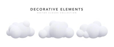 Free Vector | Collection of 3d white clouds isolated on white