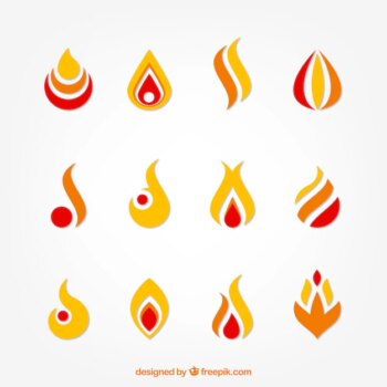 Free Vector | Collection of abstract useful flames for logos