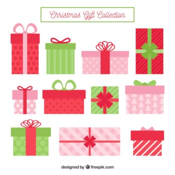 Free Vector | Collection of christmas gift boxes in flat design