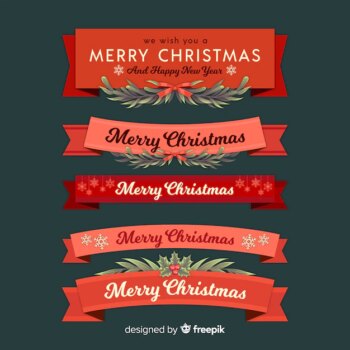 Free Vector | Collection of christmas ribbons