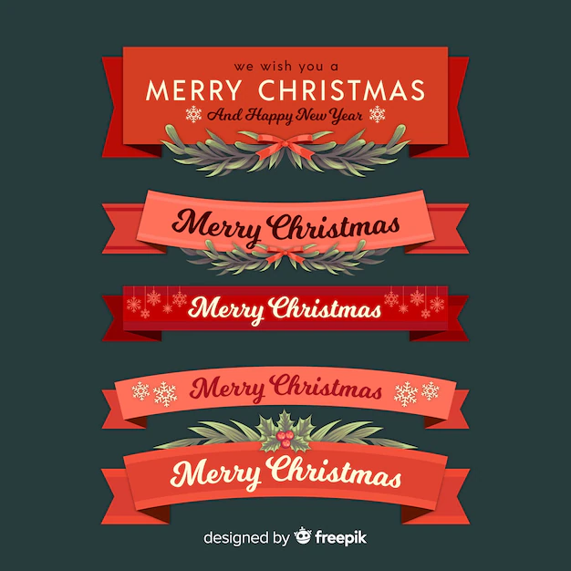 Free Vector | Collection of christmas ribbons