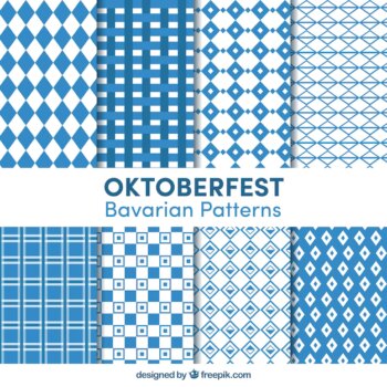 Free Vector | Collection of geometric patterns for oktoberfest