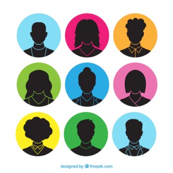 Free Vector | Collection of hand drawn avatar of people silhouette