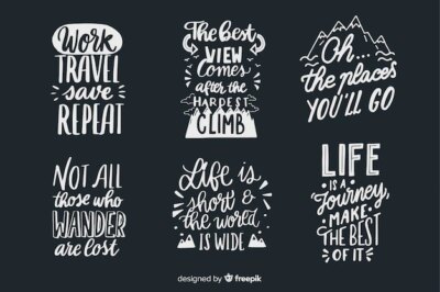 Free Vector | Collection of lettering travel badges