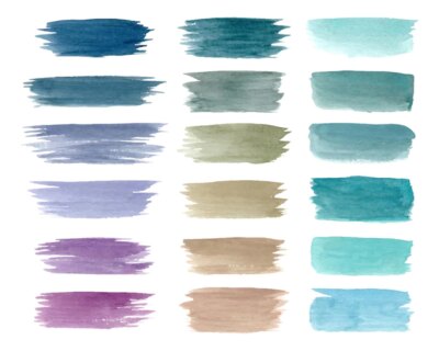 Free Vector | Collection of pastel brush strokes with watercolor