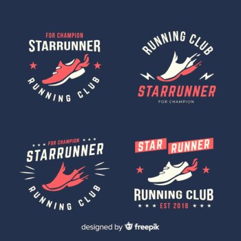Free Vector | Collection of running shoe logos