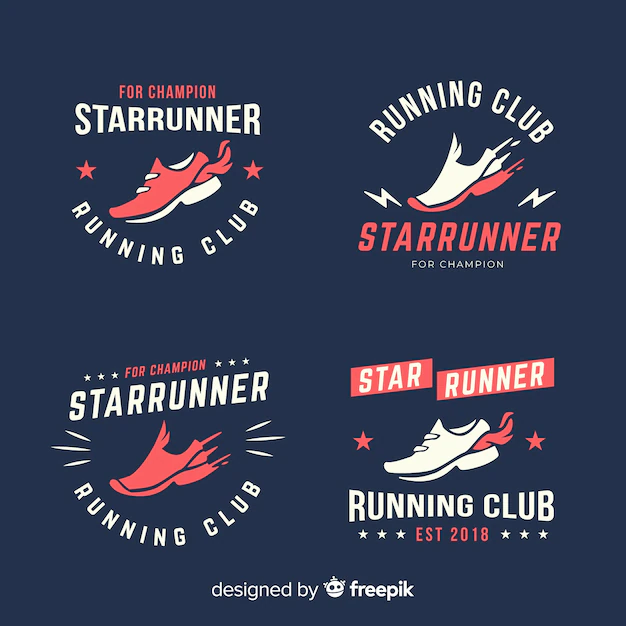 Free Vector | Collection of running shoe logos