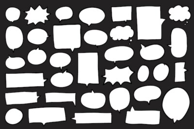 Free Vector | Collection of speech bubbles on black background vector