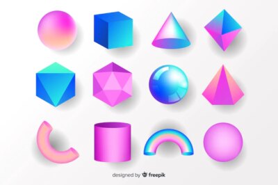 Free Vector | Collection of tridimensional geometric shapes