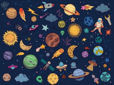 Free Vector | Color space doodle