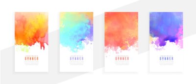 Free Vector | Colorful abstract watercolor splatters set