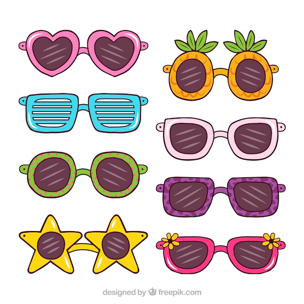 Free Vector | Colorful and modern sunglasses collection